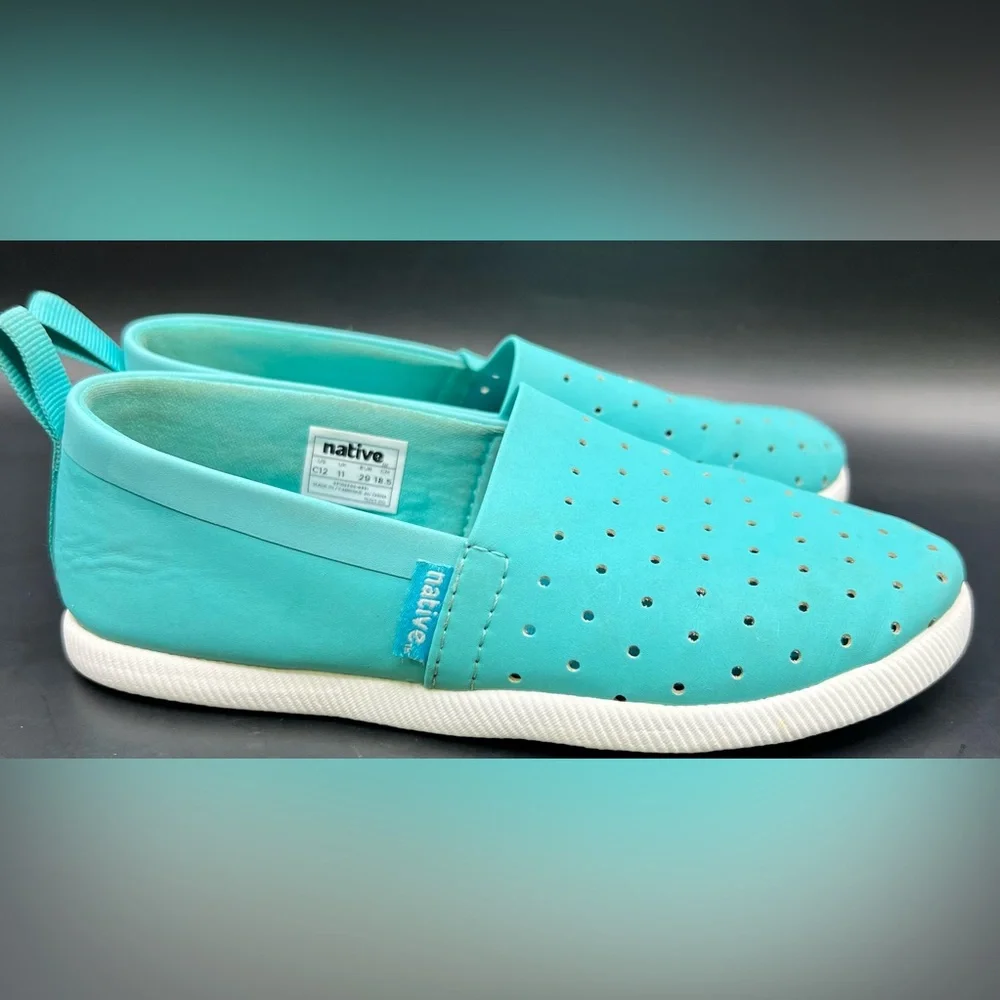 Native - Kids Aqua Blue Venice Boat Water‎ Shoes, Size:C12